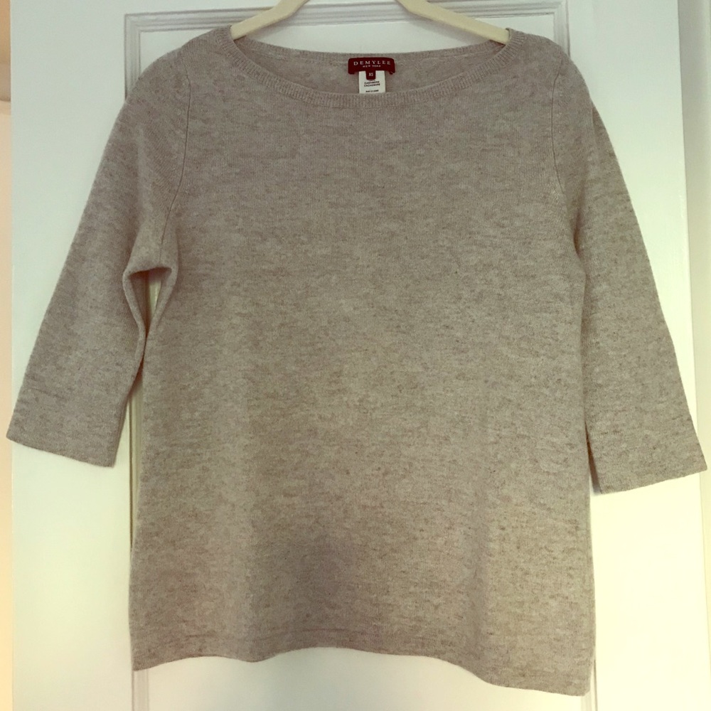 DemyLee 100% cashmere 3/4 boatneck sweater XS